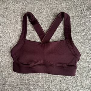 Old Navy High Support Cross-Back Sports Bra Women XS Brown Stretch Activewear